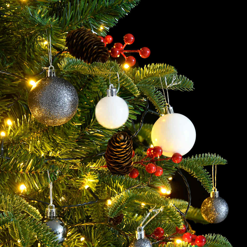 8721012282339_g_en_hd_1 vidaXL Artificial Hinged Christmas Tree with 300 LEDs & Ball Set 180 cm - Image 2