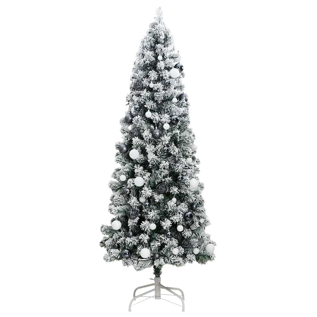 8721012282377_g_en_hd_3 vidaXL Artificial Hinged Christmas Tree with 300 LEDs & Ball Set 210 cm - Image 4