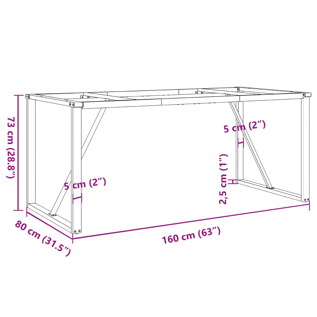 8721012282629_g_en_hd_7 vidaXL Dining Table Legs O-Frame 160x80x73 cm Steel - Image 9