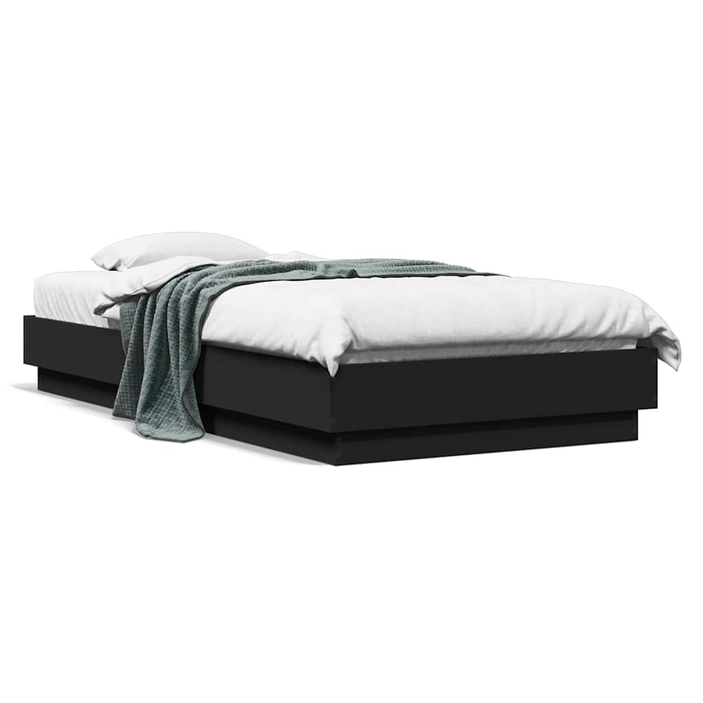 8721012286849_a_en_hd_1 vidaXL Bed Frame without Mattress Black 90x190 cm Engineered Wood - Image 2