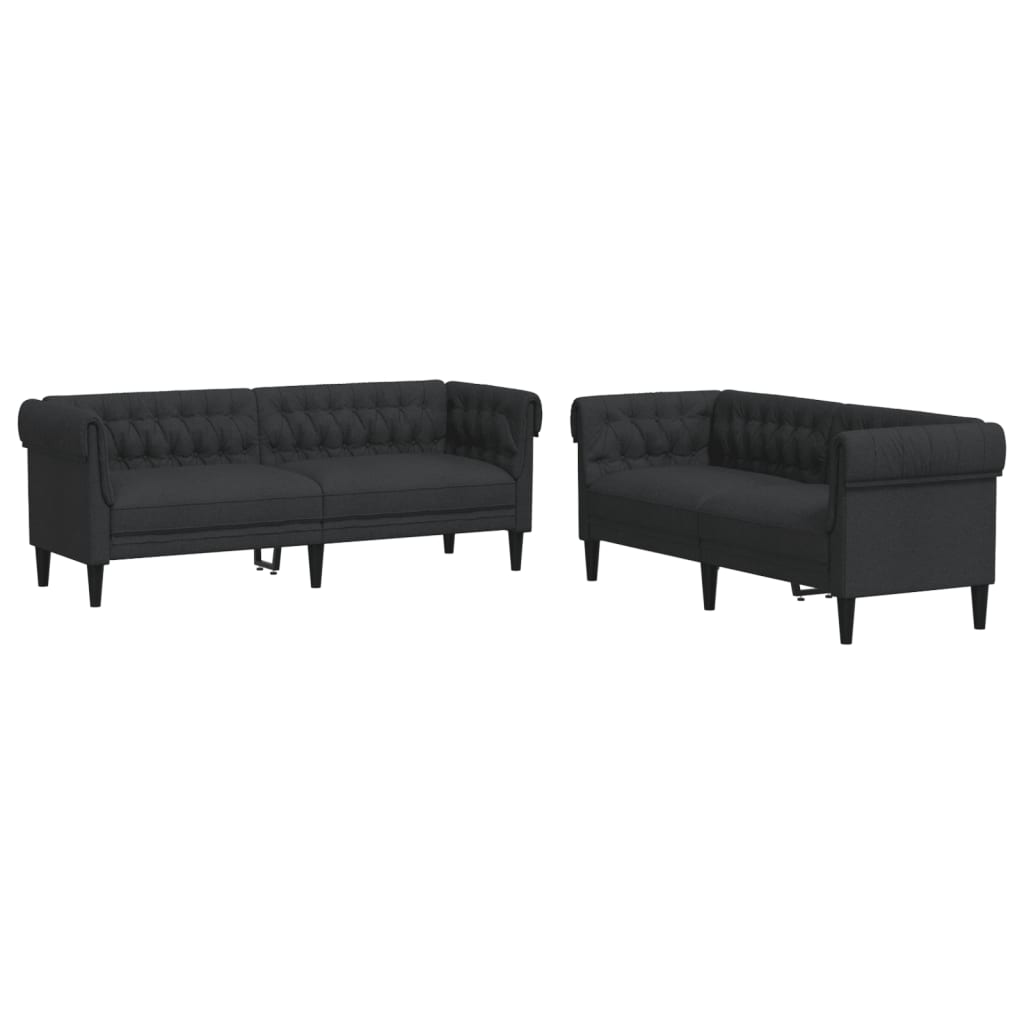 8721012288935_a_en_hd_1 vidaXL 2 Piece Sofa Set Black Fabric - Image 2
