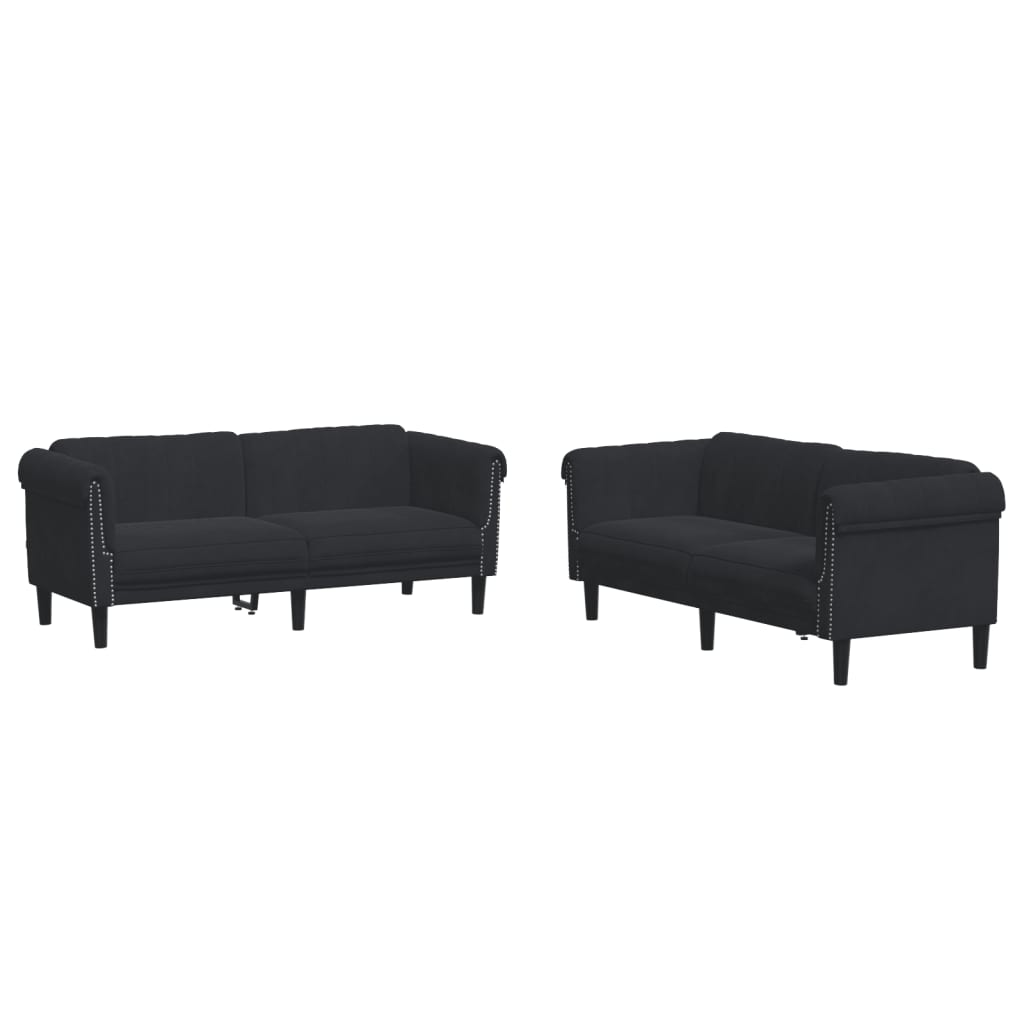 8721012289154_a_en_hd_1 vidaXL 2 Piece Sofa Set Black Velvet - Image 2
