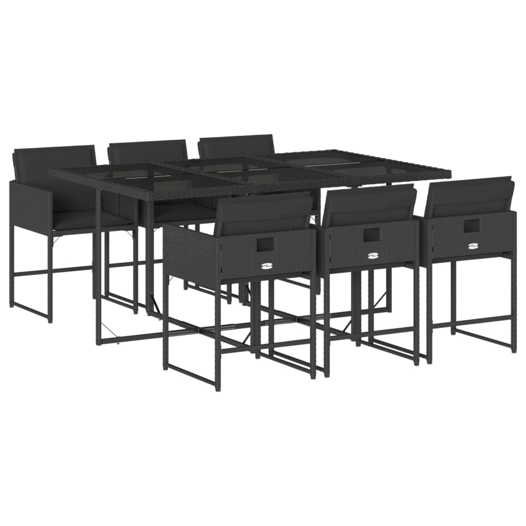 8721012297258_a_en_hd_1 vidaXL 7 Piece Garden Dining Set with Cushions Black Poly Rattan - Image 2