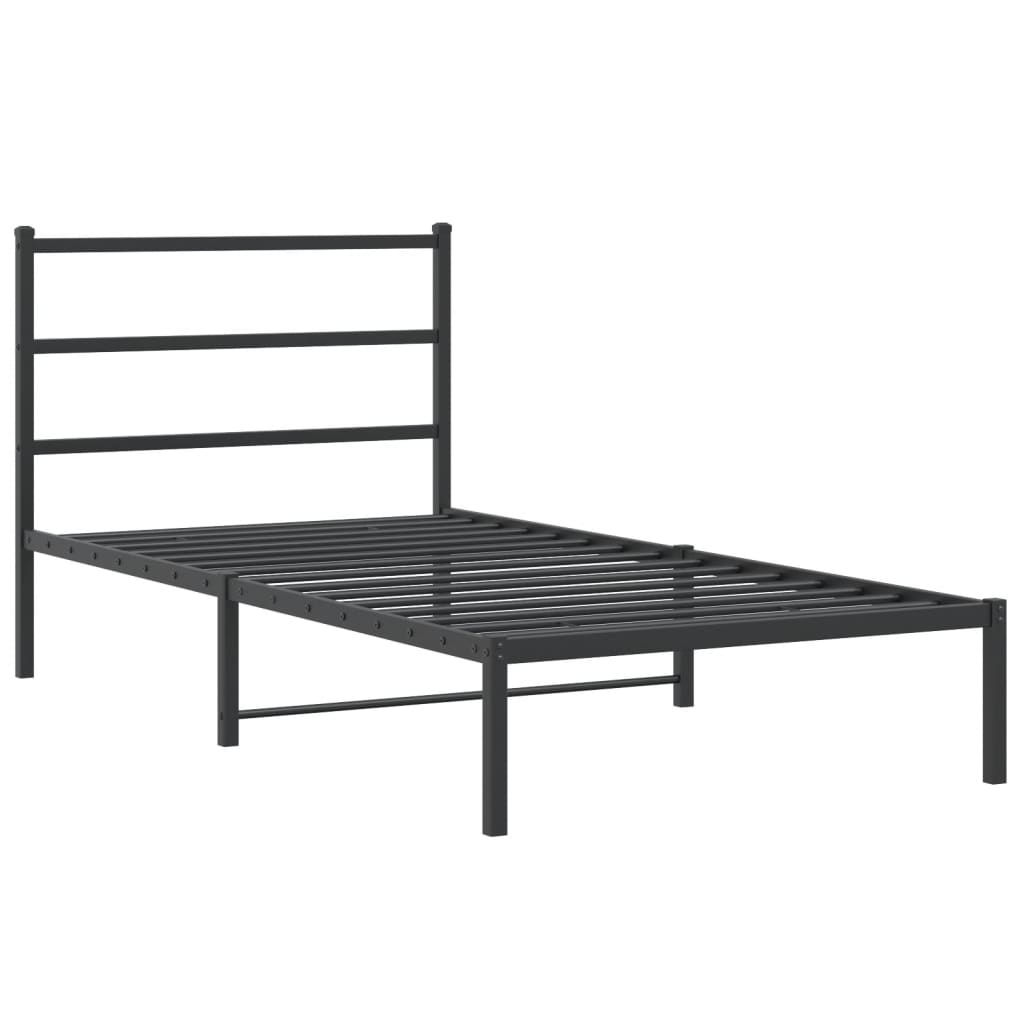 8721012302587_g_en_hd_1 vidaXL Metal Bed Frame without Mattress with Headboard Black 107x203 cm King Single - Image 3