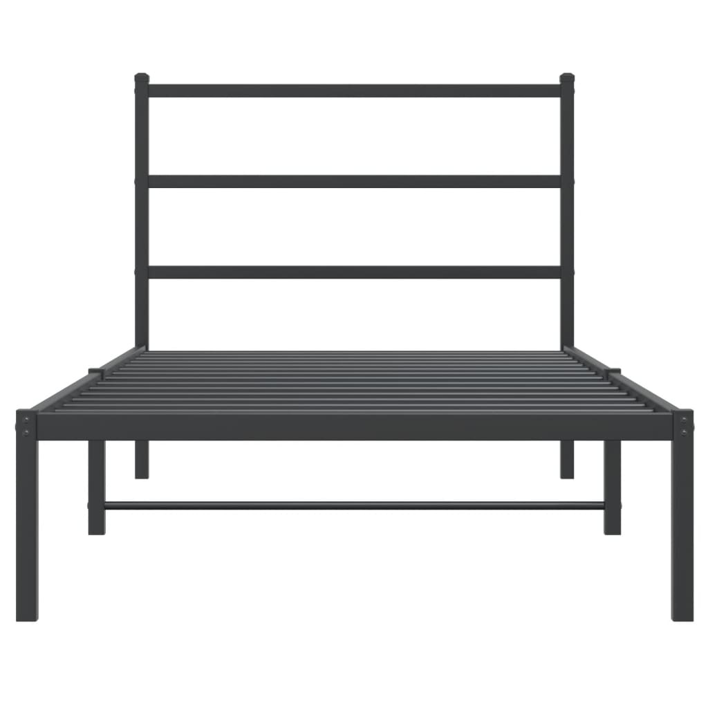 8721012302587_g_en_hd_3 vidaXL Metal Bed Frame without Mattress with Headboard Black 107x203 cm King Single - Image 5