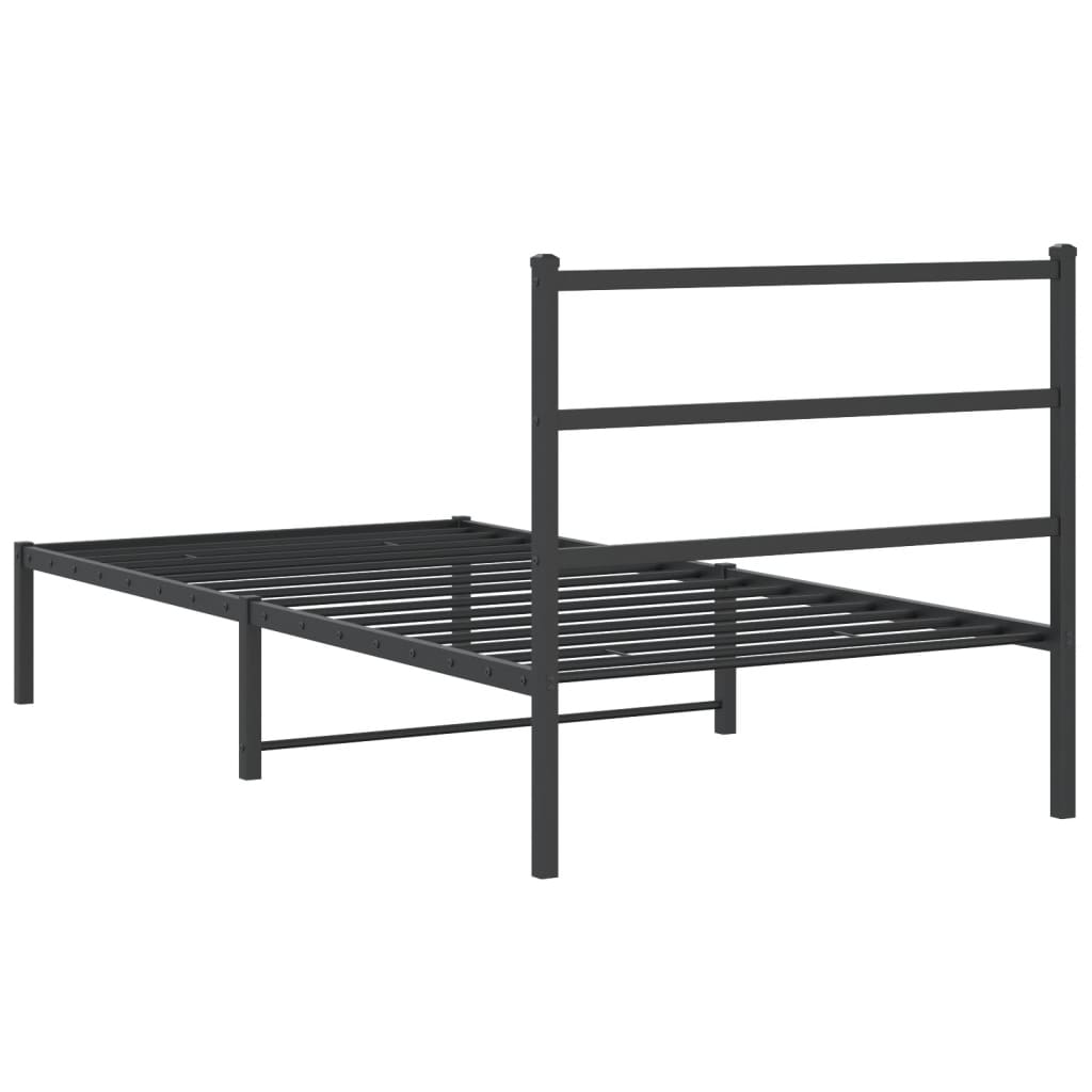 8721012302587_g_en_hd_5 vidaXL Metal Bed Frame without Mattress with Headboard Black 107x203 cm King Single - Image 7