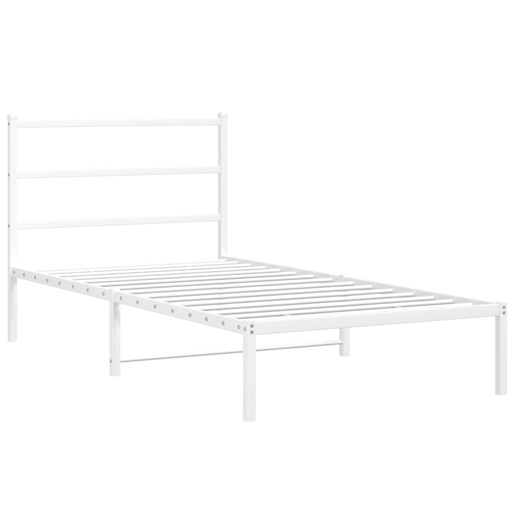 8721012303072_g_en_hd_1 vidaXL Metal Bed Frame without Mattress with Headboard White 107x203 cm King Single - Image 3