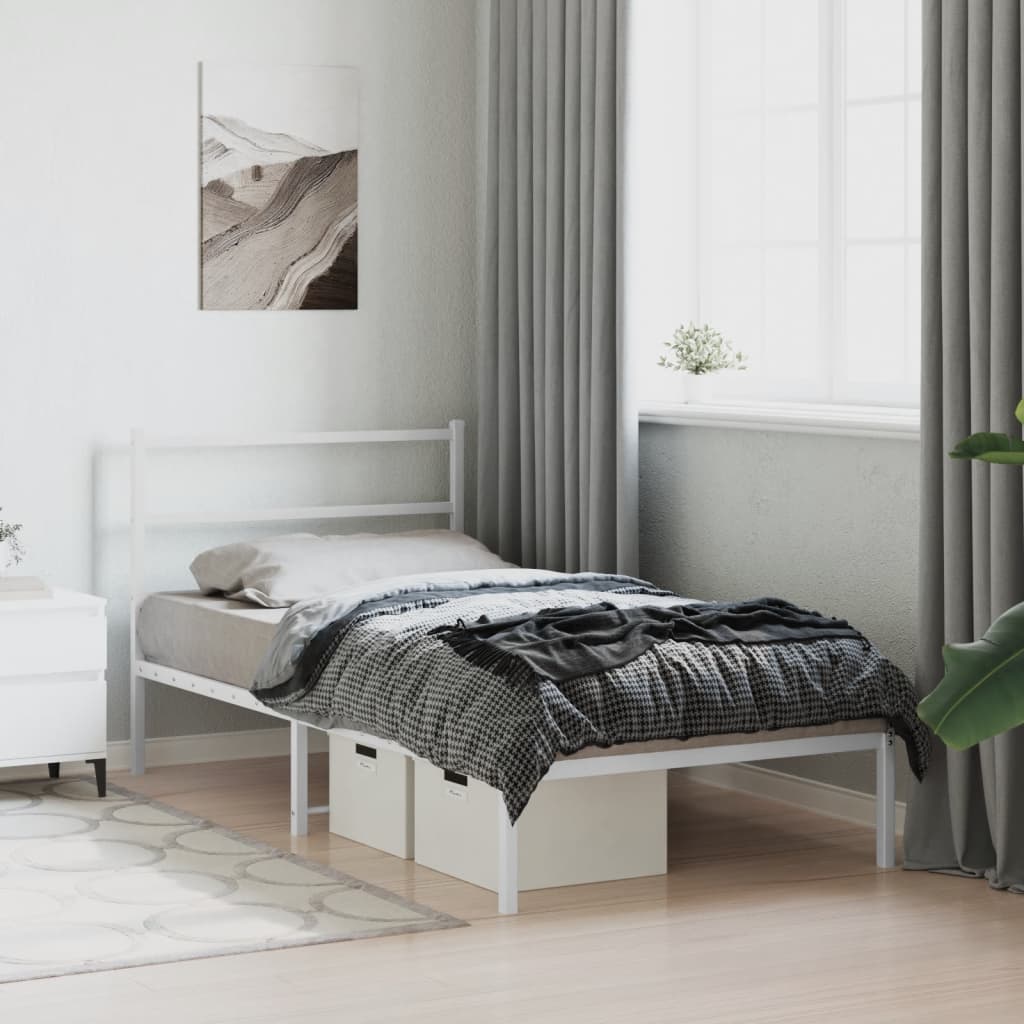 8721012303072_g_en_hd_2 vidaXL Metal Bed Frame without Mattress with Headboard White 107x203 cm King Single - Image 4