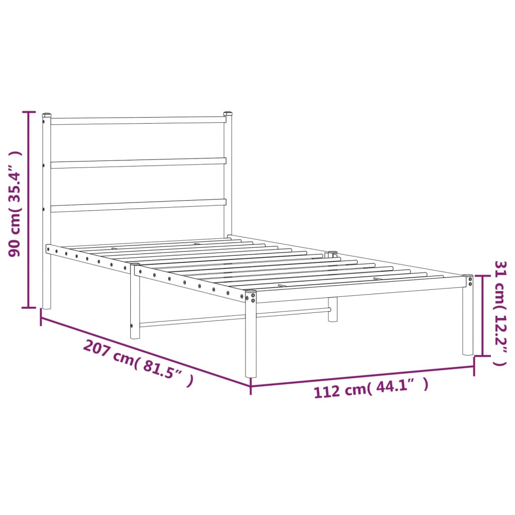 8721012303072_g_en_hd_8 vidaXL Metal Bed Frame without Mattress with Headboard White 107x203 cm King Single - Image 10