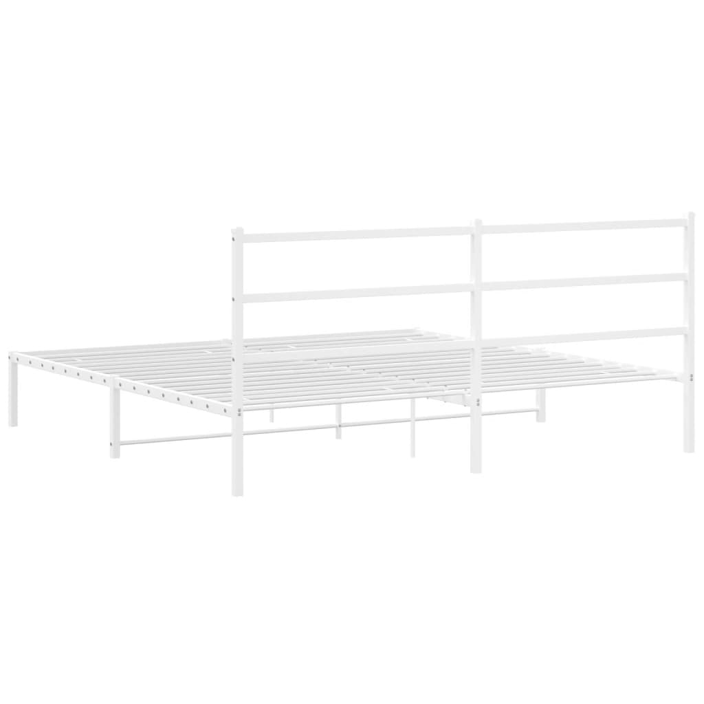 8721012303157_g_en_hd_5 vidaXL Metal Bed Frame without Mattress with Headboard White 183x203 cm King - Image 7