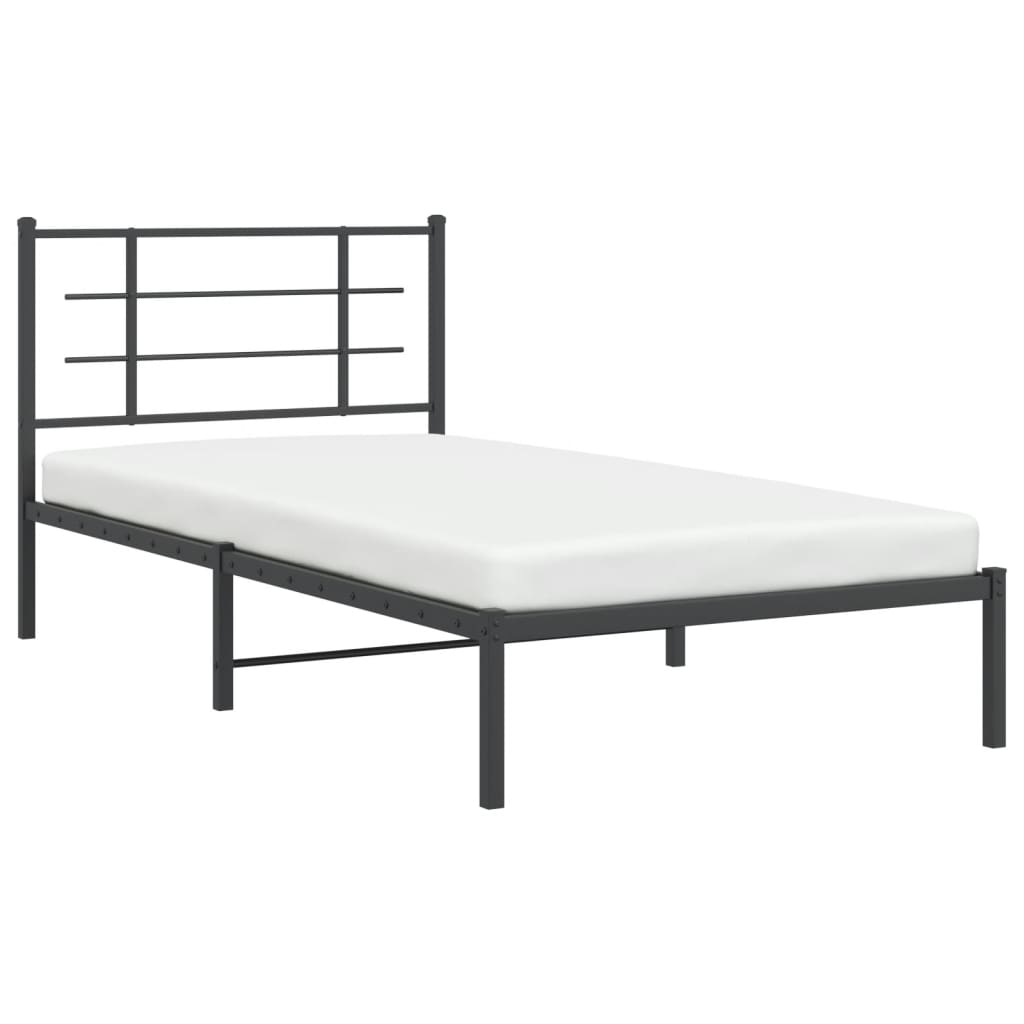 8721012303560_g_en_hd_2 vidaXL Metal Bed Frame without Mattress with Headboard Black 107x203 cm King Single - Image 4