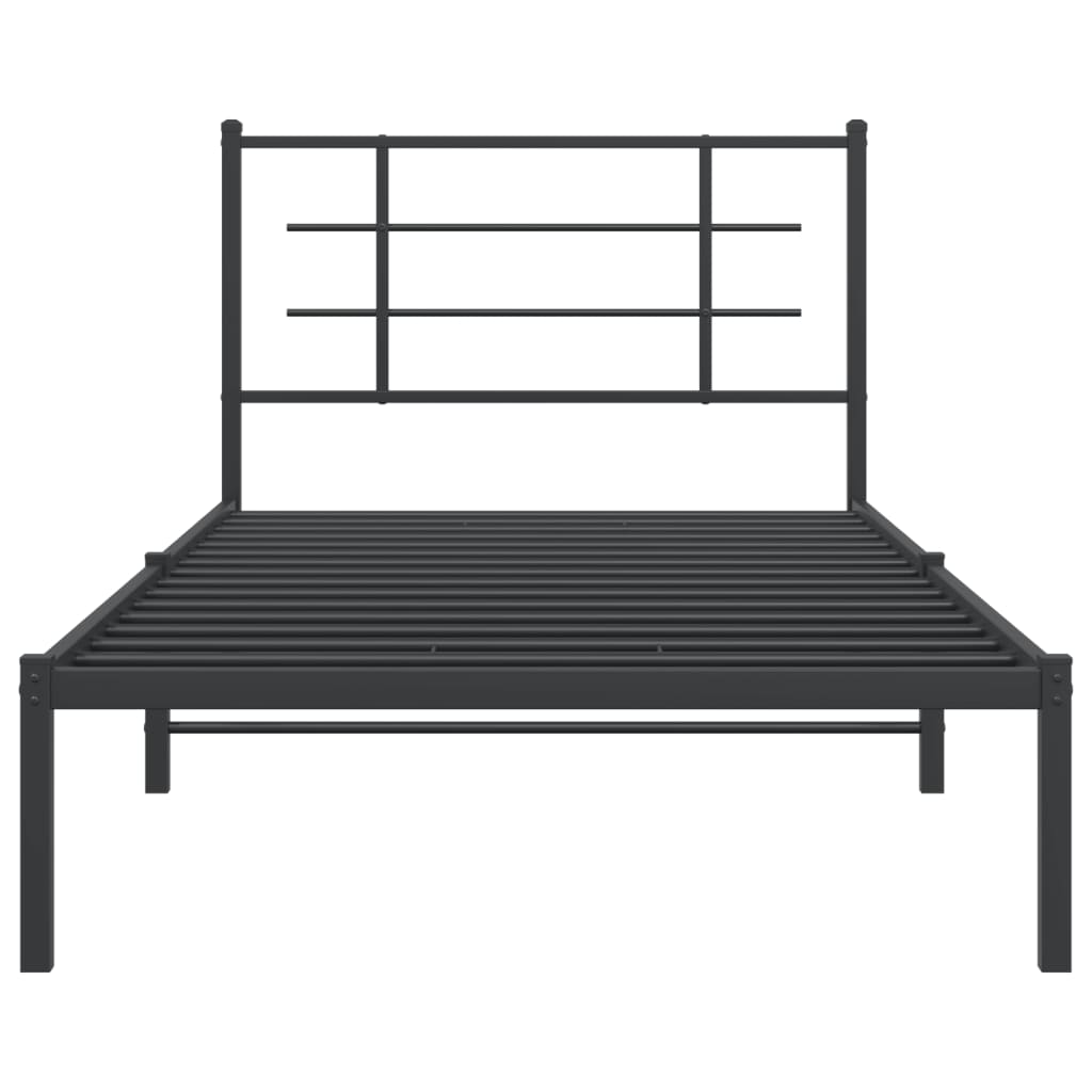 8721012303560_g_en_hd_3 vidaXL Metal Bed Frame without Mattress with Headboard Black 107x203 cm King Single - Image 5
