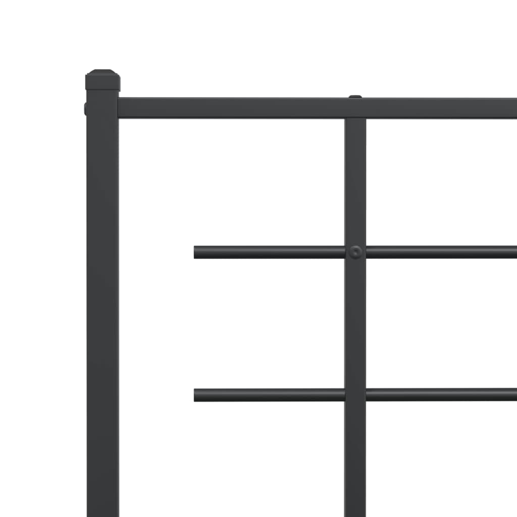 8721012303560_g_en_hd_6 vidaXL Metal Bed Frame without Mattress with Headboard Black 107x203 cm King Single - Image 8