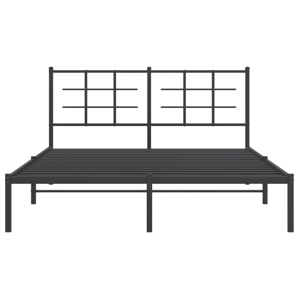 8721012303621_g_en_hd_3 vidaXL Metal Bed Frame without Mattress with Headboard Black 150x200 cm - Image 5
