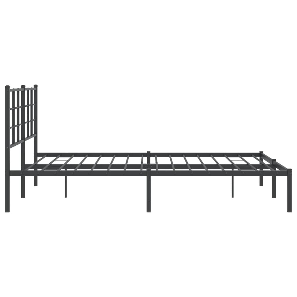 8721012303621_g_en_hd_4 vidaXL Metal Bed Frame without Mattress with Headboard Black 150x200 cm - Image 6