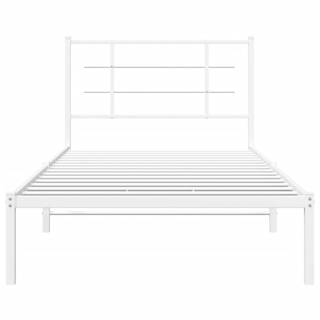 8721012304055_g_en_hd_3 vidaXL Metal Bed Frame without Mattress with Headboard White 107x203 cm King Single - Image 5