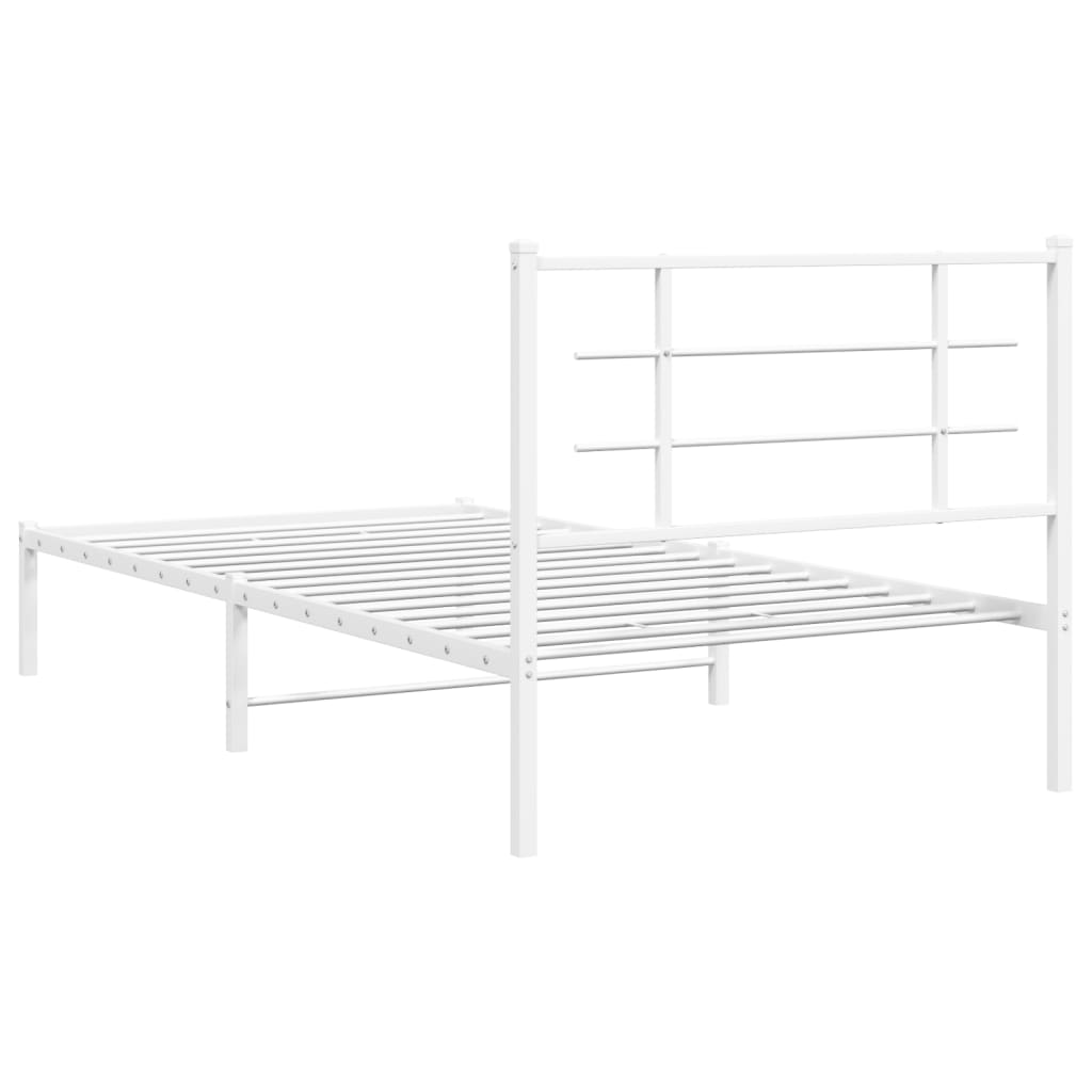 8721012304055_g_en_hd_5 vidaXL Metal Bed Frame without Mattress with Headboard White 107x203 cm King Single - Image 7