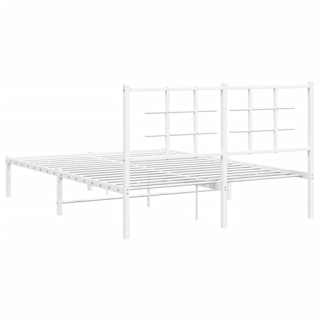 8721012304086_g_en_hd_5 vidaXL Metal Bed Frame without Mattress with Headboard White 135x190 cm - Image 7