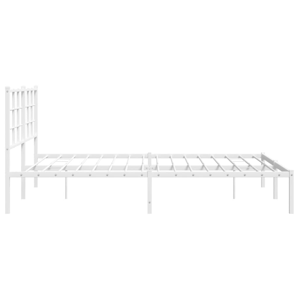 8721012304116_g_en_hd_4 vidaXL Metal Bed Frame without Mattress with Headboard White 150x200 cm - Image 6