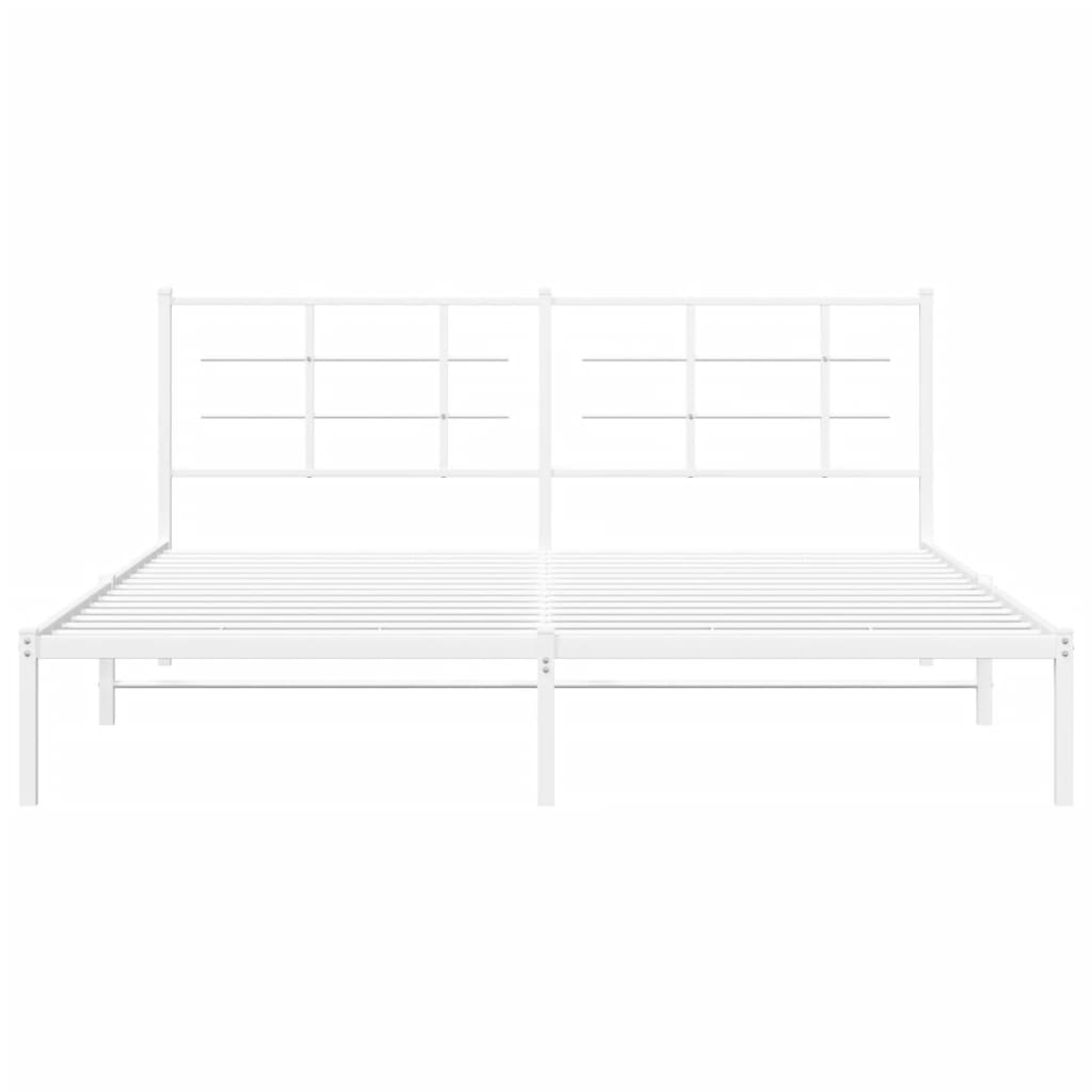 8721012304130_g_en_hd_3 vidaXL Metal Bed Frame without Mattress with Headboard White 183x203 cm King - Image 5