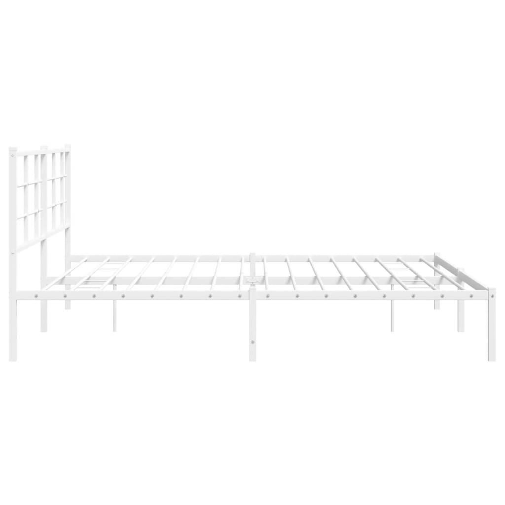 8721012304130_g_en_hd_4 vidaXL Metal Bed Frame without Mattress with Headboard White 183x203 cm King - Image 6
