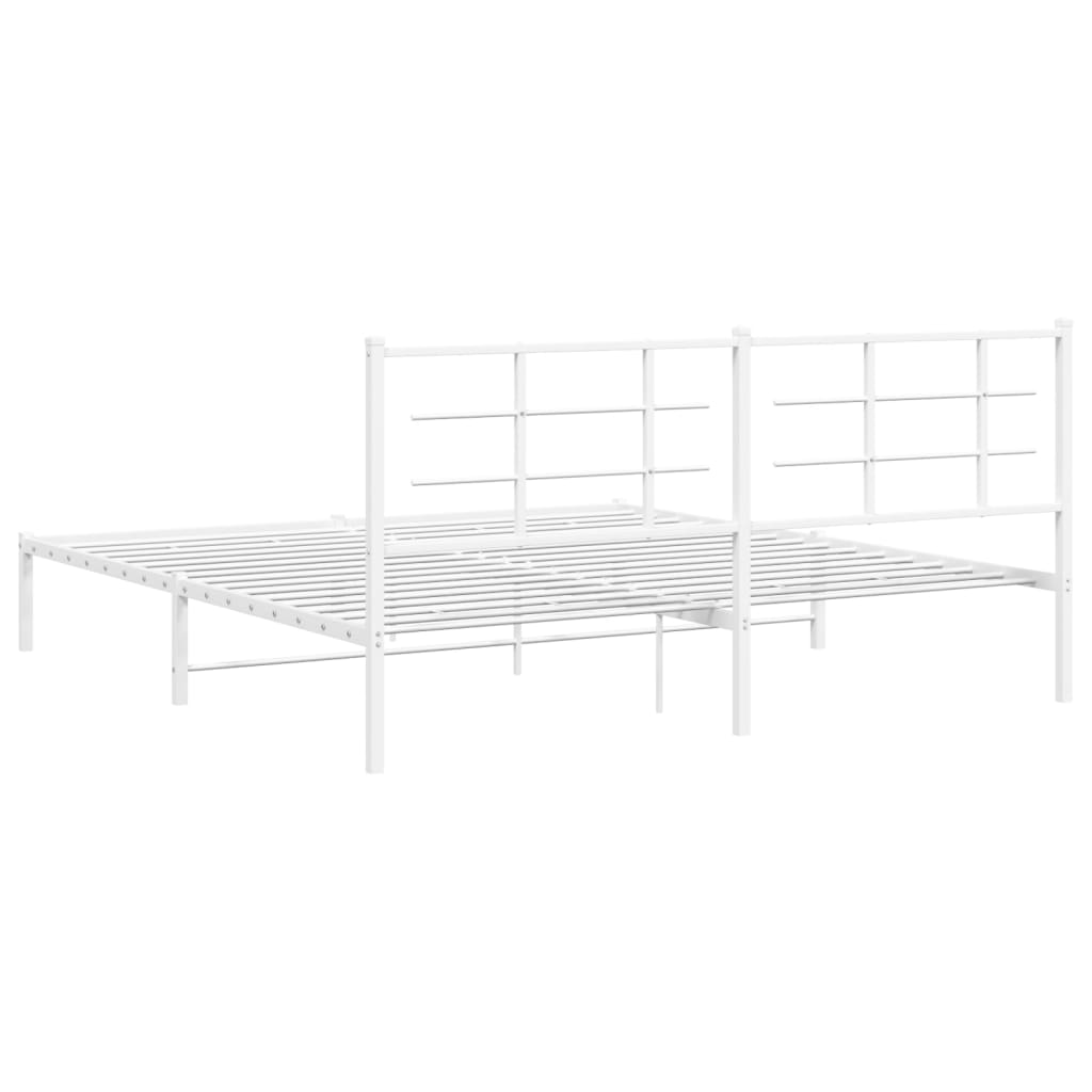 8721012304130_g_en_hd_5 vidaXL Metal Bed Frame without Mattress with Headboard White 183x203 cm King - Image 7
