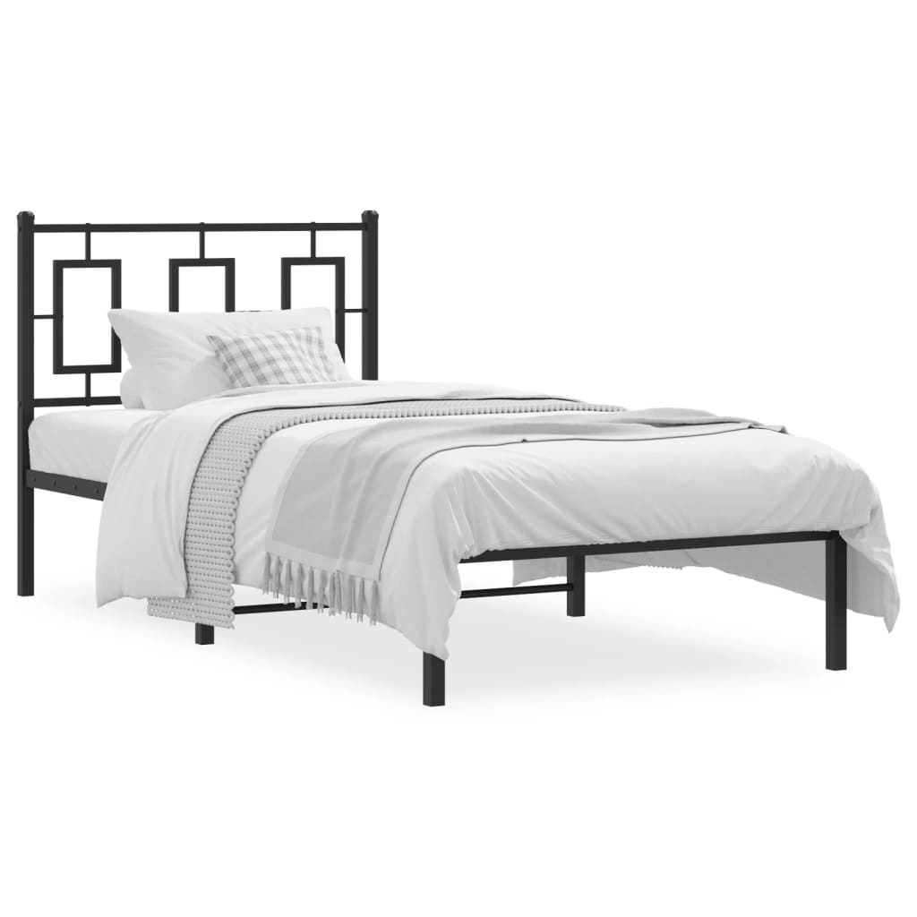 8721012304864_a_en_hd_1 vidaXL Metal Bed Frame without Mattress with Headboard Black 90x190 cm - Image 2