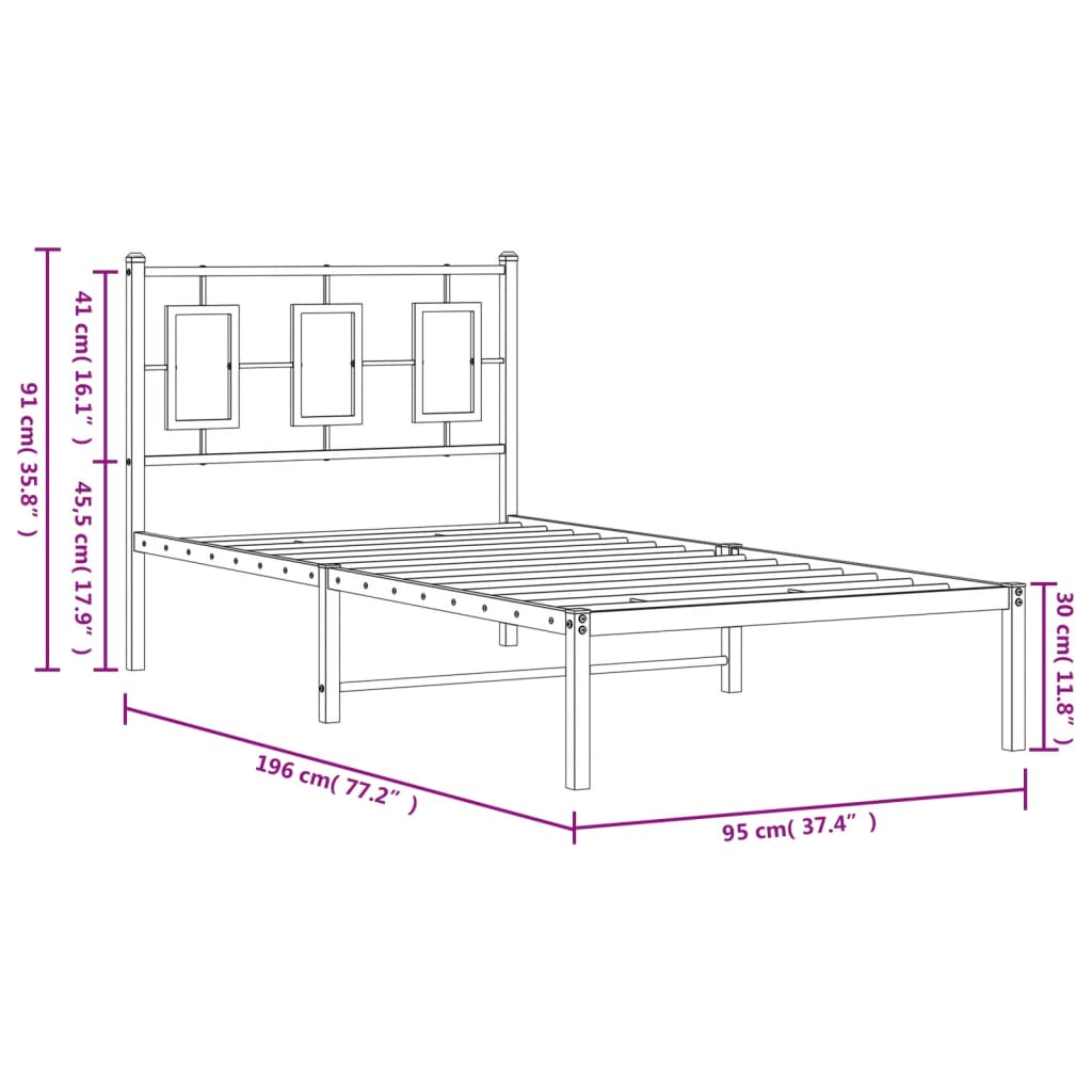 8721012304864_g_en_hd_8 vidaXL Metal Bed Frame without Mattress with Headboard Black 90x190 cm - Image 10