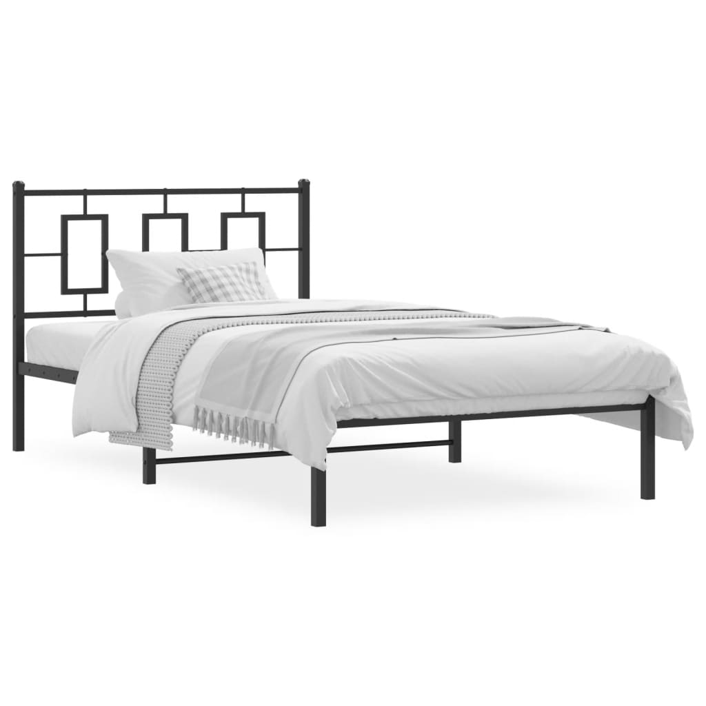 8721012304901_a_en_hd_1 vidaXL Metal Bed Frame without Mattress with Headboard Black 107x203 cm King Single - Image 2
