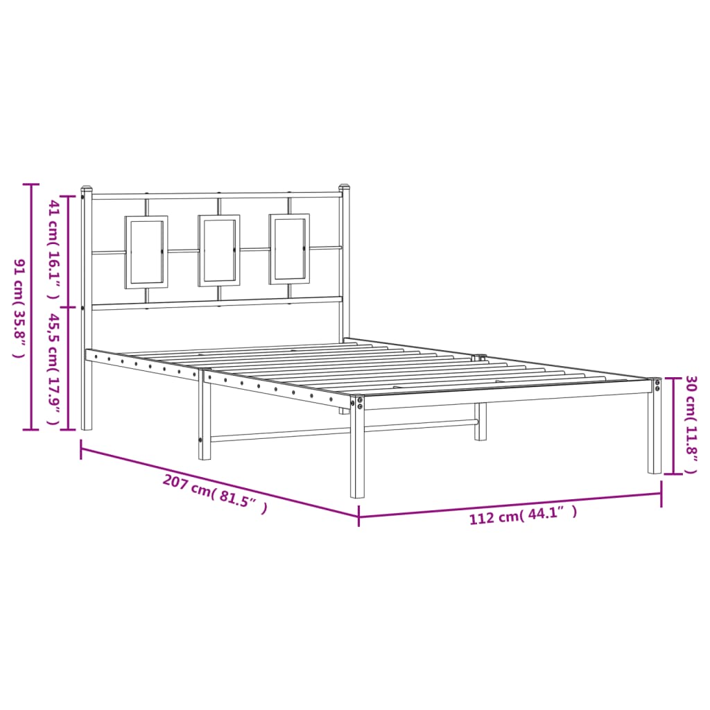 8721012304901_g_en_hd_8 vidaXL Metal Bed Frame without Mattress with Headboard Black 107x203 cm King Single - Image 10