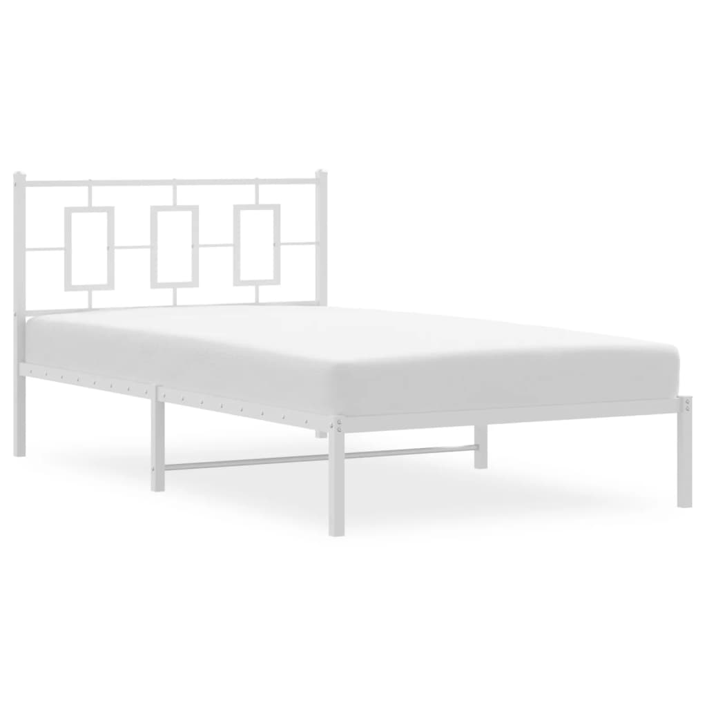 8721012305397_g_en_hd_2 vidaXL Metal Bed Frame without Mattress with Headboard White 107x203 cm King Single - Image 4