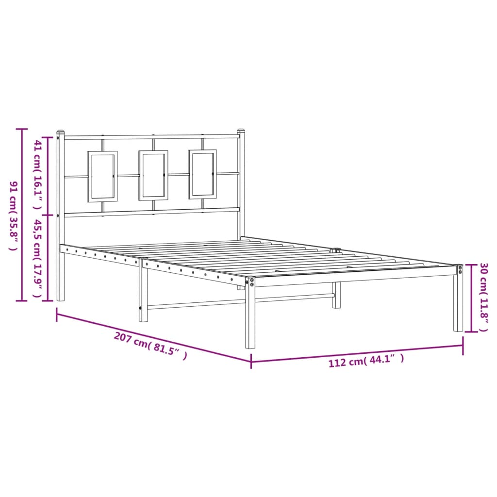 8721012305397_g_en_hd_8 vidaXL Metal Bed Frame without Mattress with Headboard White 107x203 cm King Single - Image 10