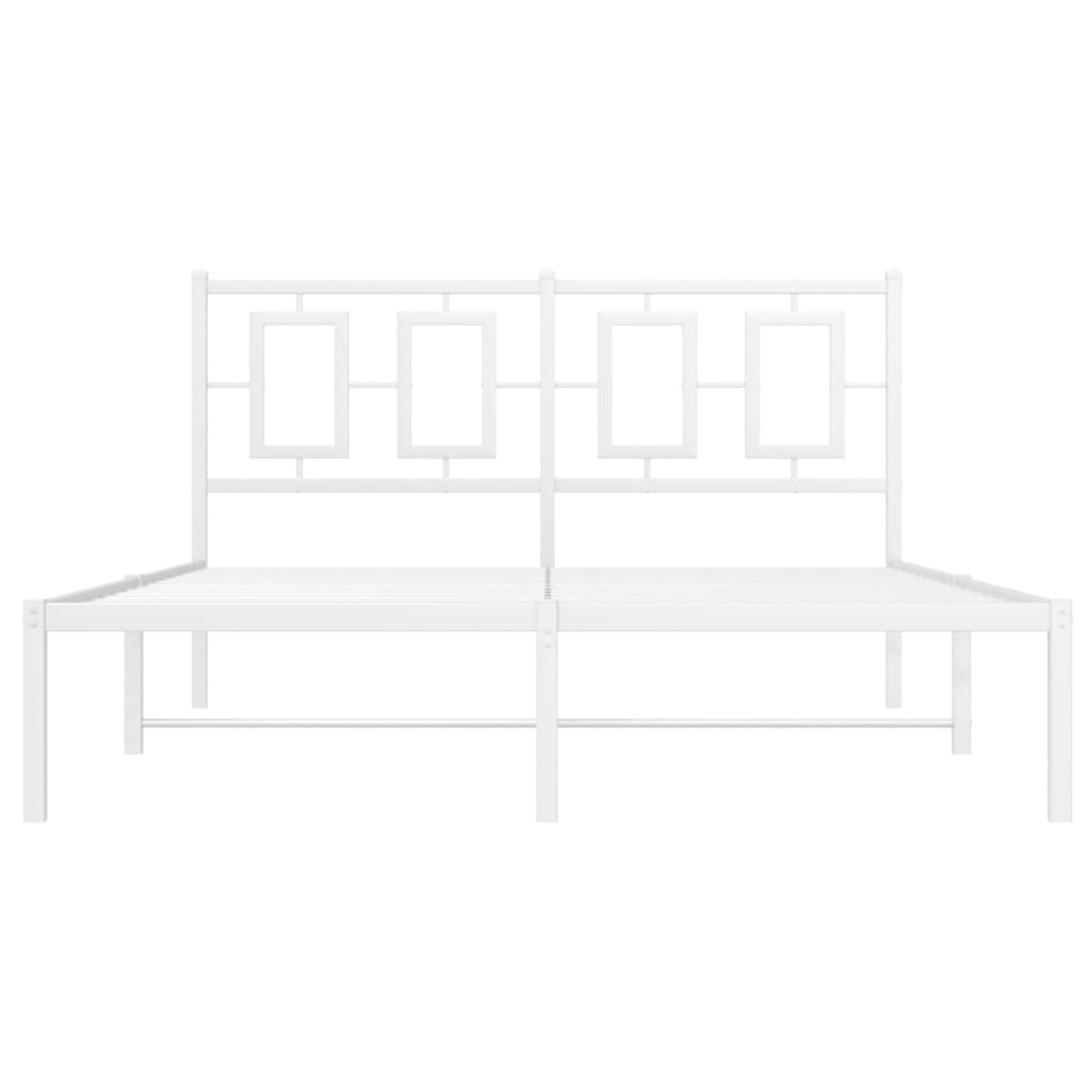 8721012305427_g_en_hd_3 vidaXL Metal Bed Frame without Mattress with Headboard White 135x190 cm - Image 5