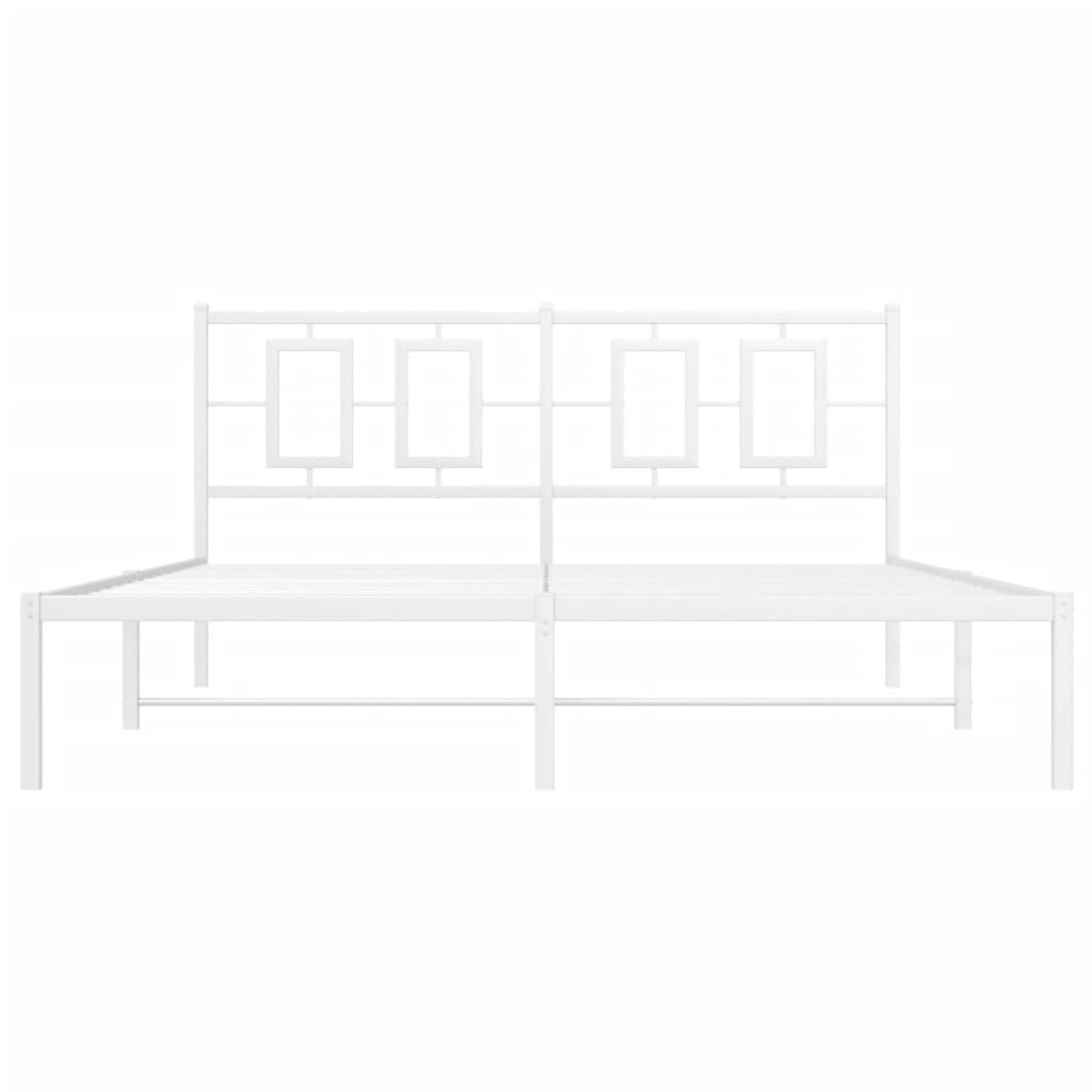 8721012305458_g_en_hd_3 vidaXL Metal Bed Frame without Mattress with Headboard White 150x200 cm - Image 5
