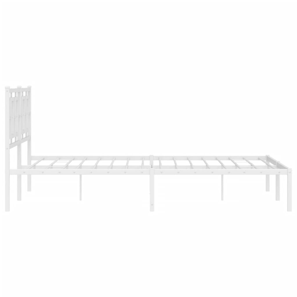 8721012305458_g_en_hd_4 vidaXL Metal Bed Frame without Mattress with Headboard White 150x200 cm - Image 6