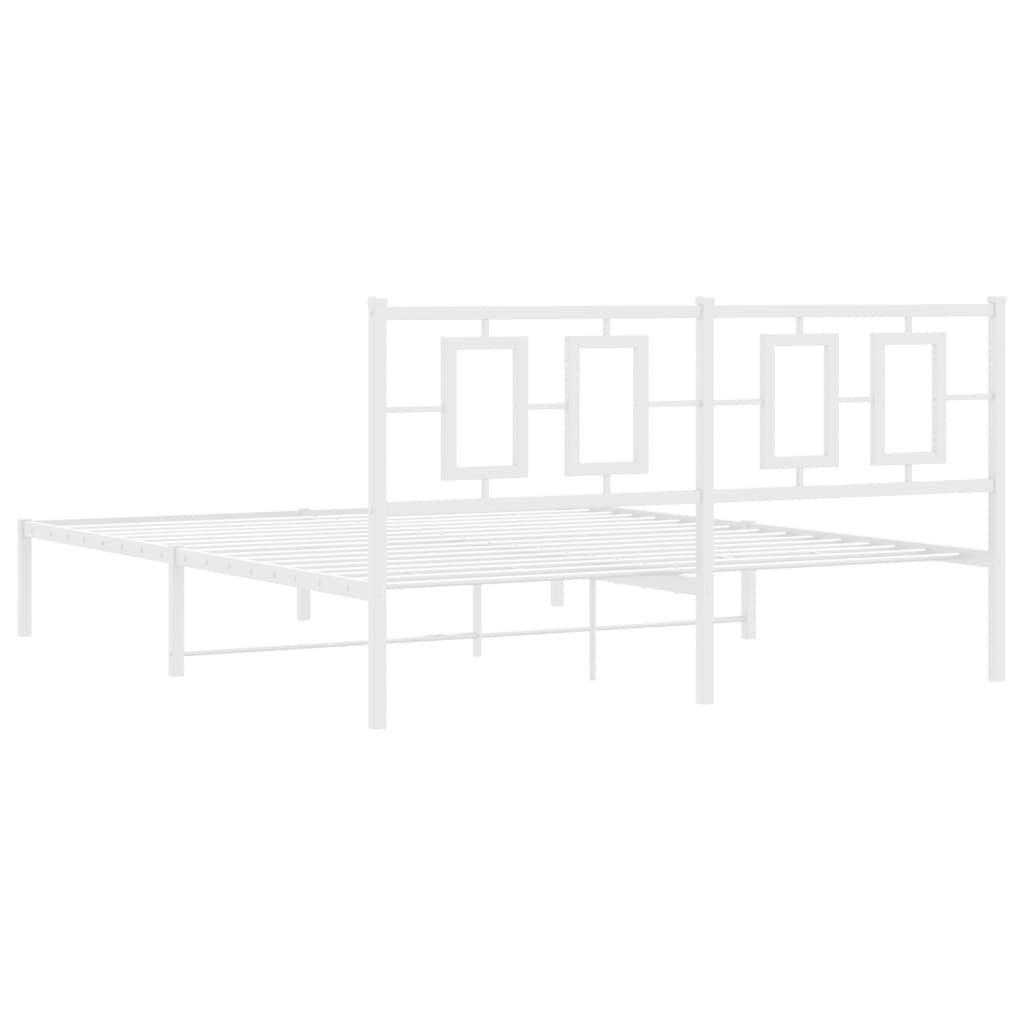 8721012305458_g_en_hd_5 vidaXL Metal Bed Frame without Mattress with Headboard White 150x200 cm - Image 7