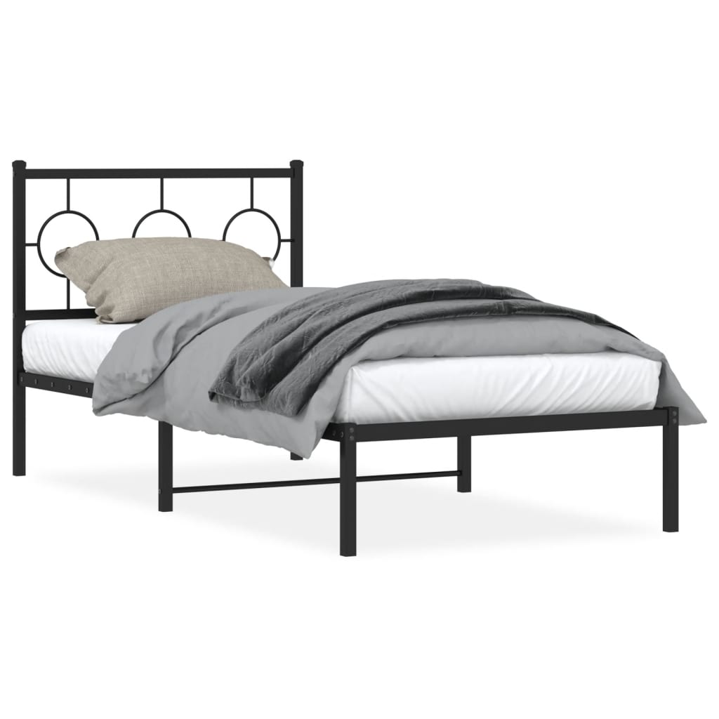 8721012305847_a_en_hd_1 vidaXL Metal Bed Frame without Mattress with Headboard Black 90x190 cm - Image 2
