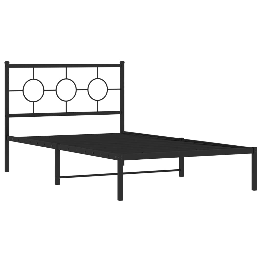 8721012305885_g_en_hd_1 vidaXL Metal Bed Frame without Mattress with Headboard Black 107x203 cm King Single - Image 3