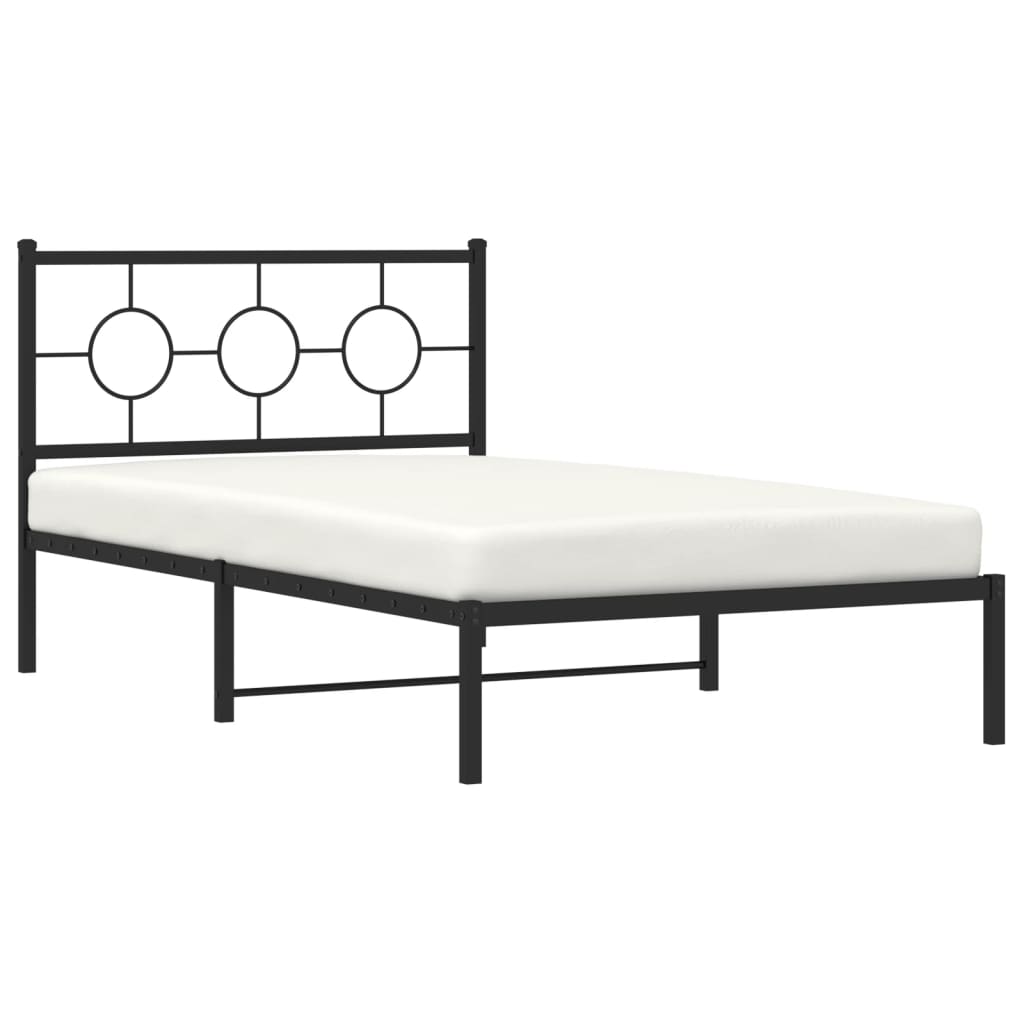8721012305885_g_en_hd_2 vidaXL Metal Bed Frame without Mattress with Headboard Black 107x203 cm King Single - Image 4