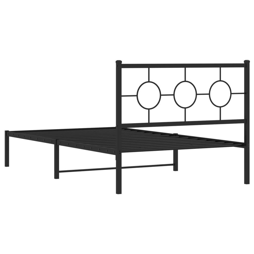 8721012305885_g_en_hd_5 vidaXL Metal Bed Frame without Mattress with Headboard Black 107x203 cm King Single - Image 7