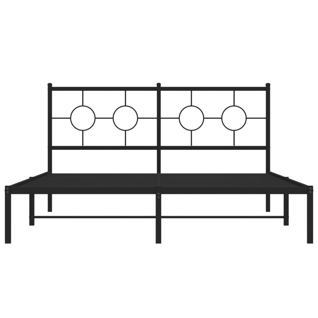 8721012305946_g_en_hd_3 vidaXL Metal Bed Frame without Mattress with Headboard Black 150x200 cm - Image 5