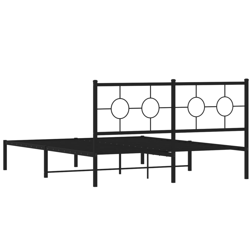 8721012305946_g_en_hd_5 vidaXL Metal Bed Frame without Mattress with Headboard Black 150x200 cm - Image 7