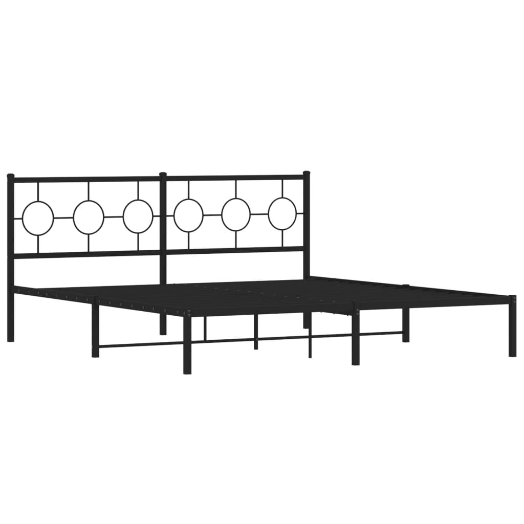 8721012305960_g_en_hd_1 vidaXL Metal Bed Frame without Mattress with Headboard Black 183x203 cm King - Image 3