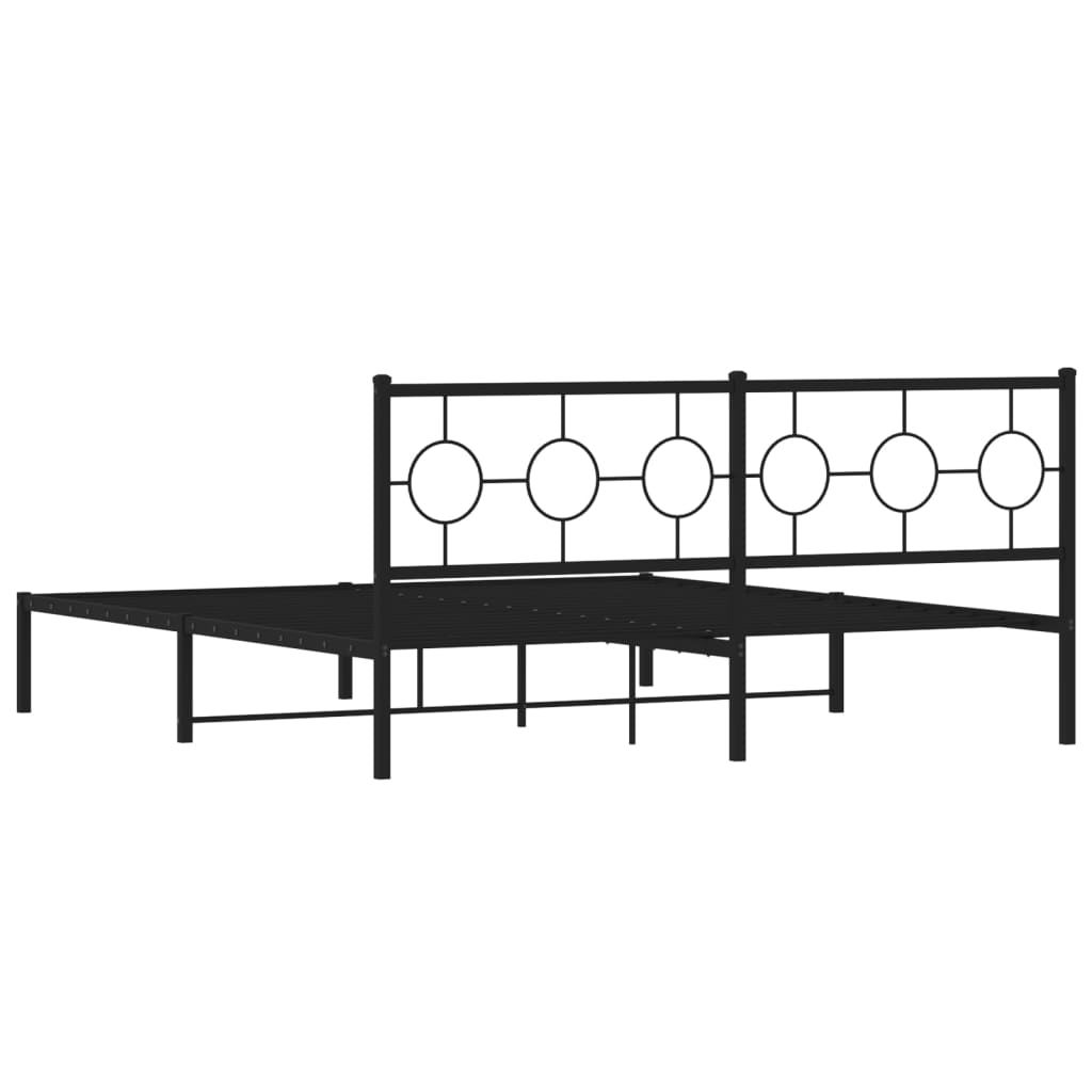 8721012305960_g_en_hd_5 vidaXL Metal Bed Frame without Mattress with Headboard Black 183x203 cm King - Image 7