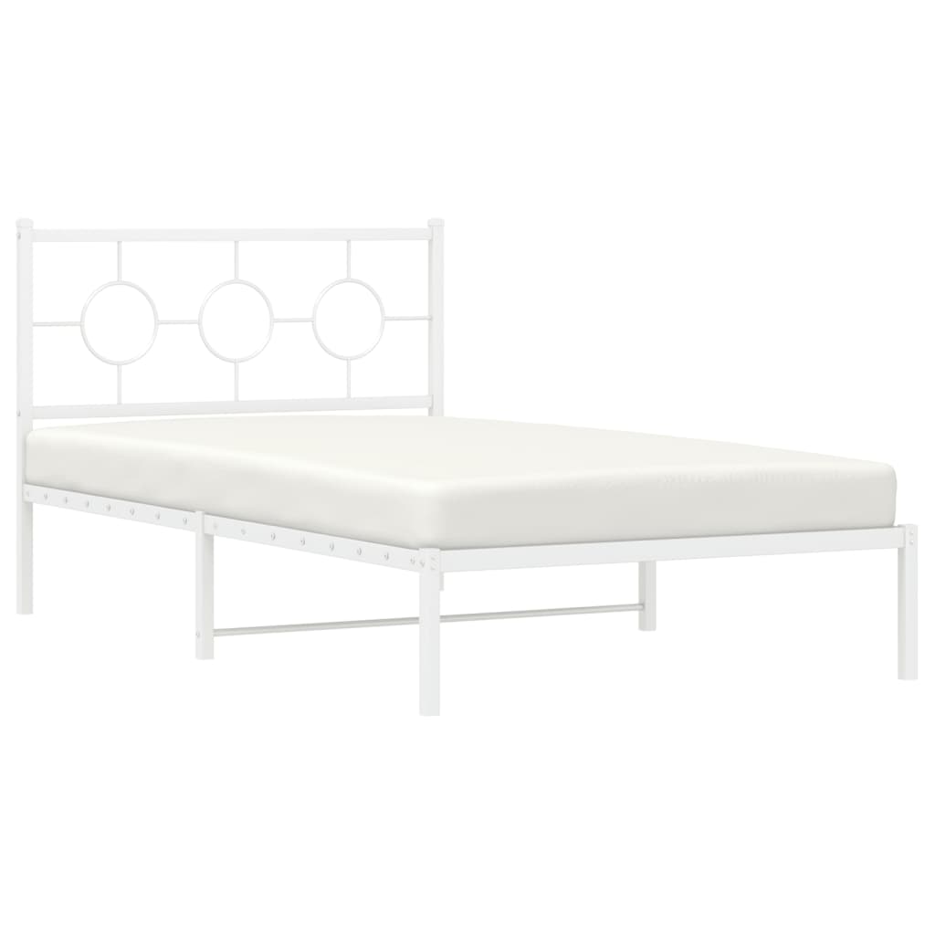 8721012306370_g_en_hd_2 vidaXL Metal Bed Frame without Mattress with Headboard White 107x203 cm King Single - Image 4