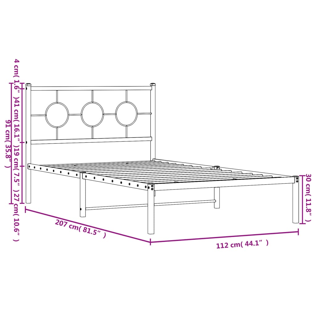 8721012306370_g_en_hd_8 vidaXL Metal Bed Frame without Mattress with Headboard White 107x203 cm King Single - Image 10