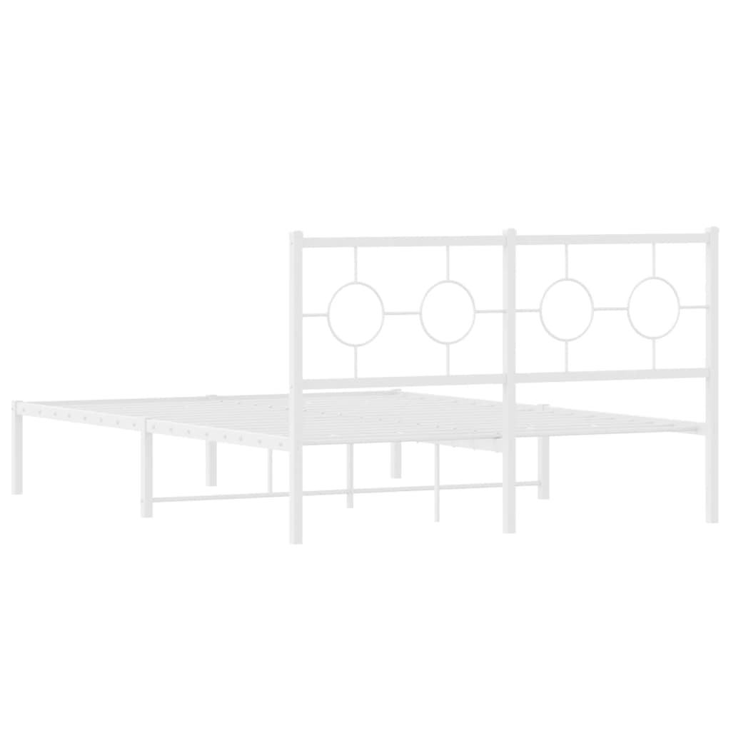 8721012306400_g_en_hd_5 vidaXL Metal Bed Frame without Mattress with Headboard White 135x190 cm - Image 7