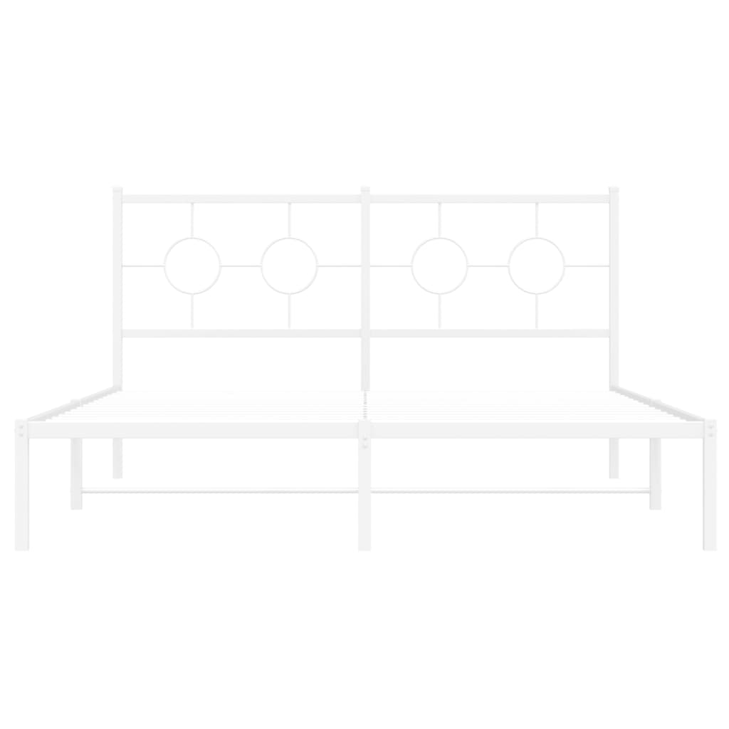 8721012306431_g_en_hd_3 vidaXL Metal Bed Frame without Mattress with Headboard White 150x200 cm - Image 5
