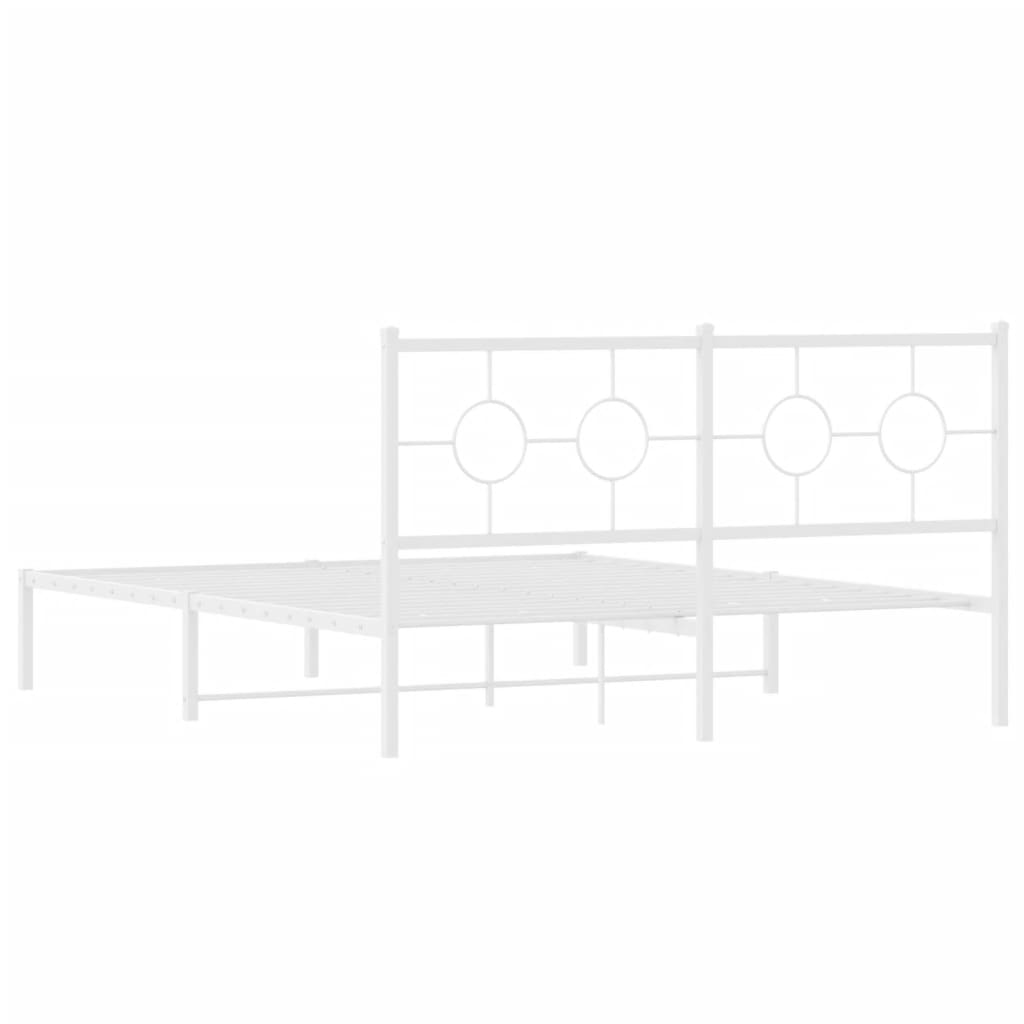 8721012306431_g_en_hd_5 vidaXL Metal Bed Frame without Mattress with Headboard White 150x200 cm - Image 7