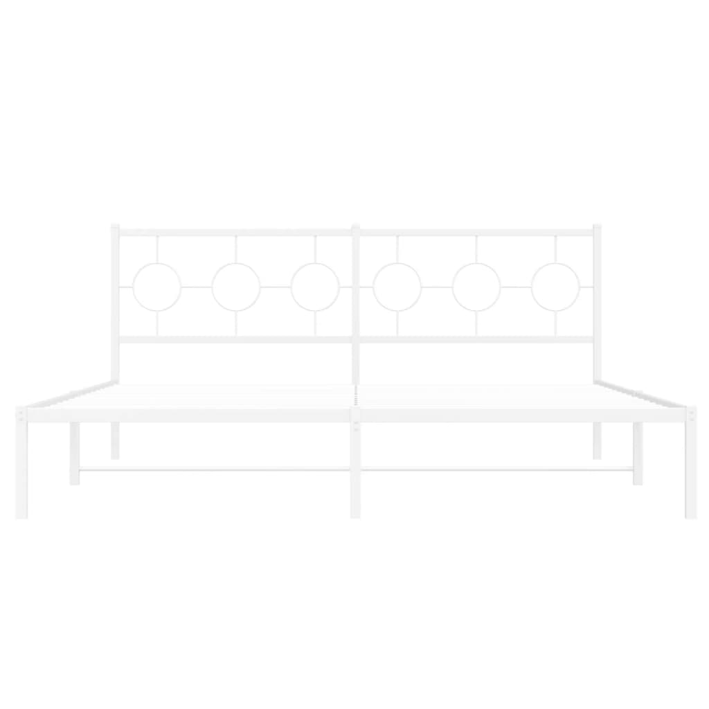 8721012306455_g_en_hd_3 vidaXL Metal Bed Frame without Mattress with Headboard White 183x203 cm King - Image 5